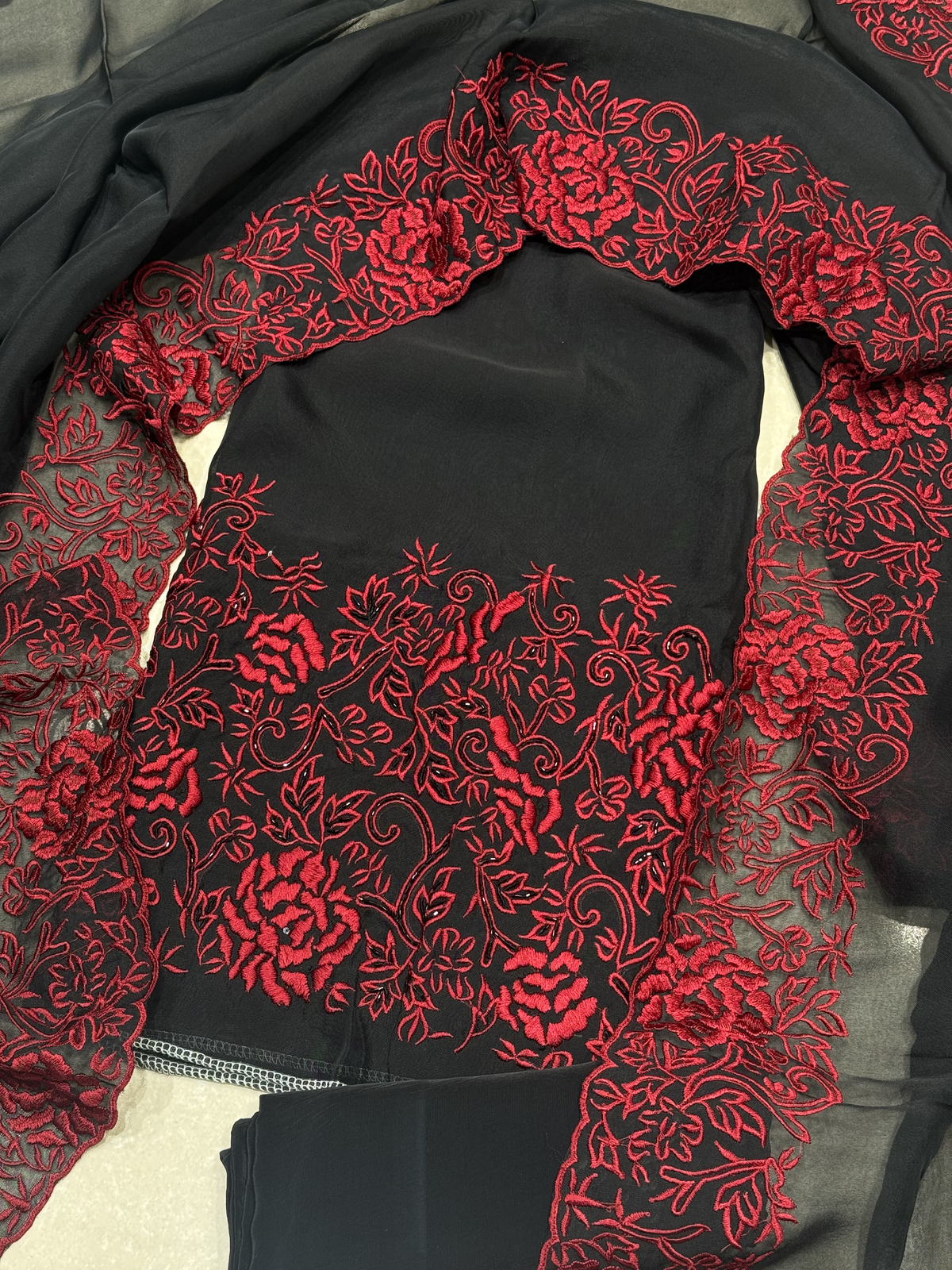 Black and Red Lace