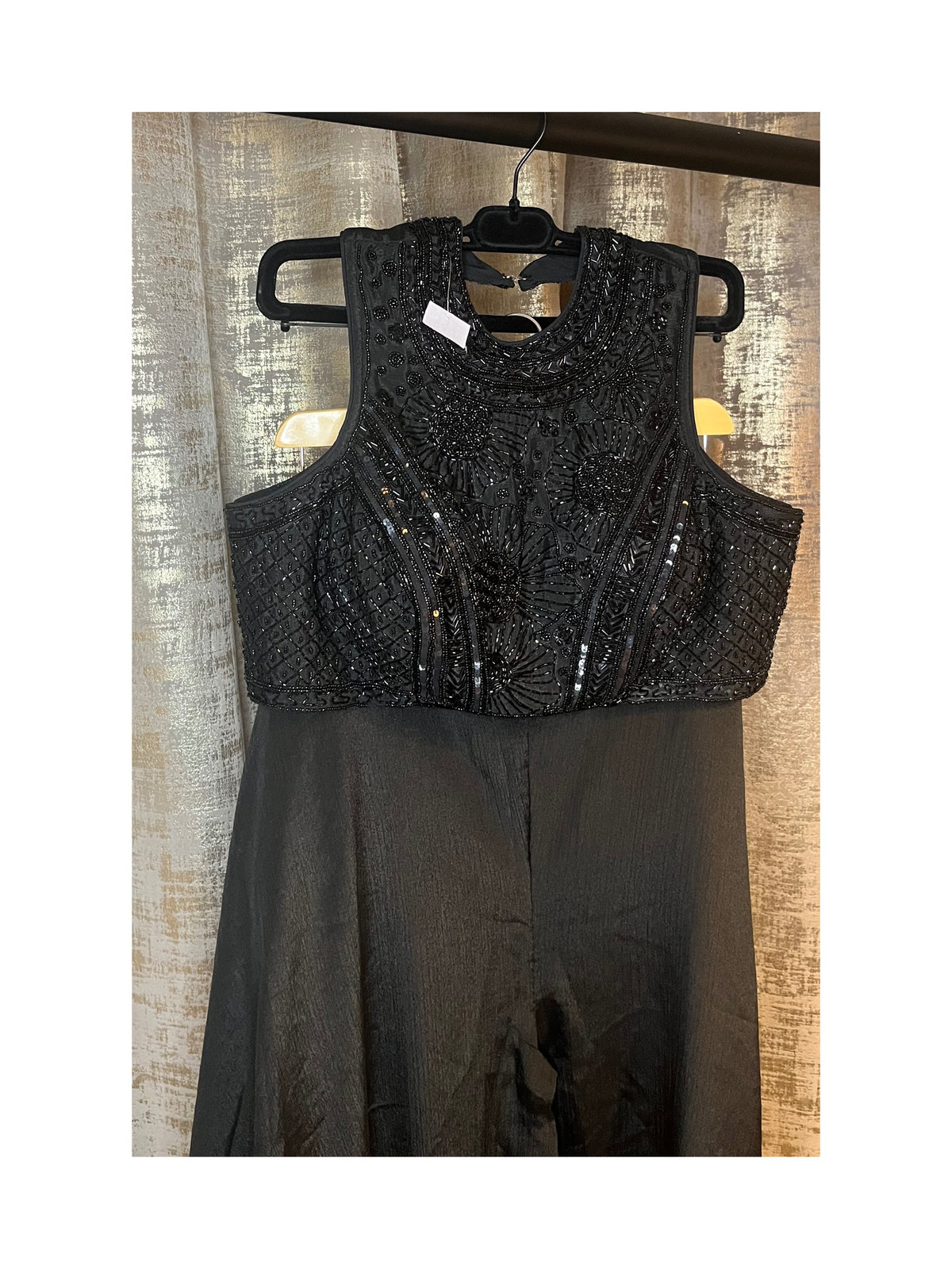 Black Cropped Palazzo with Cape