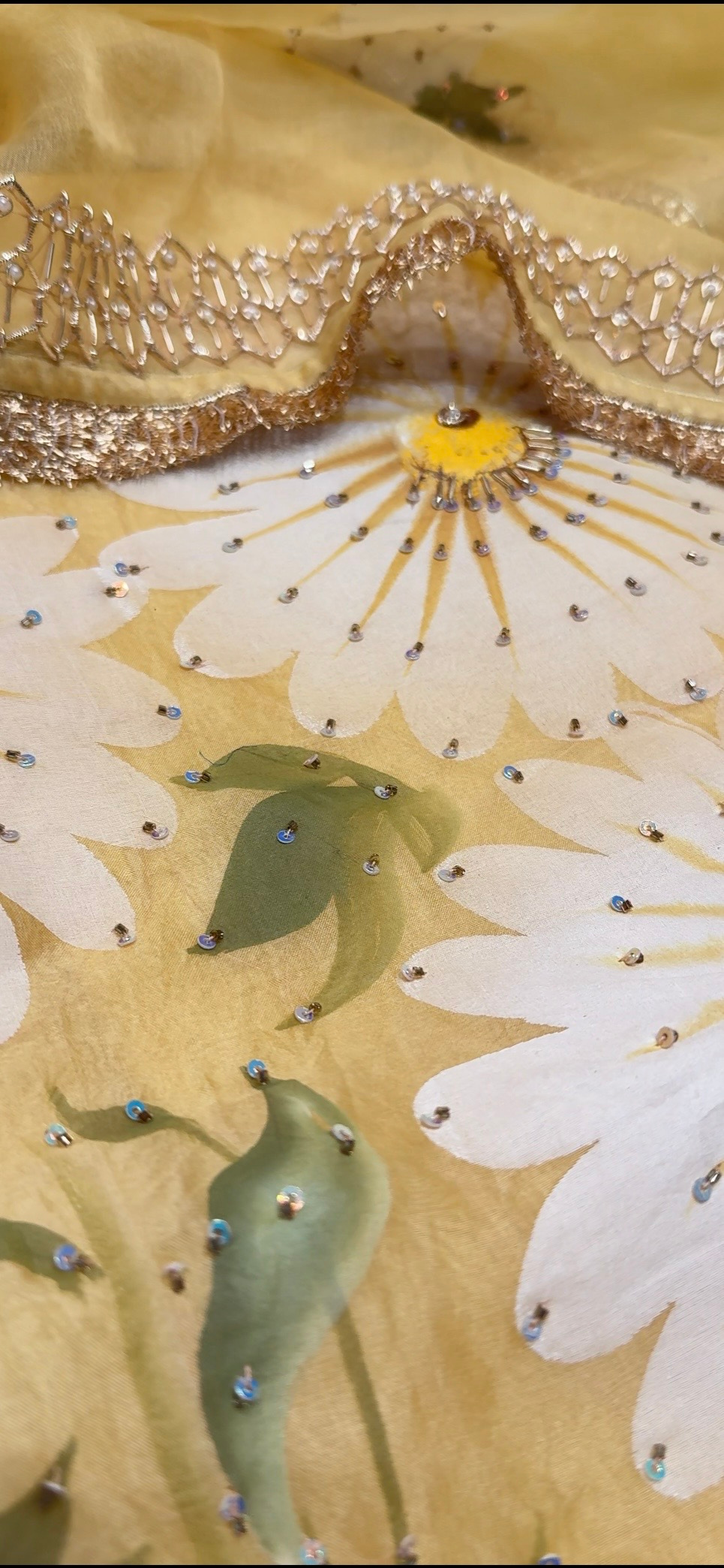 Unstitched Pastel Yellow Daisy Fabric