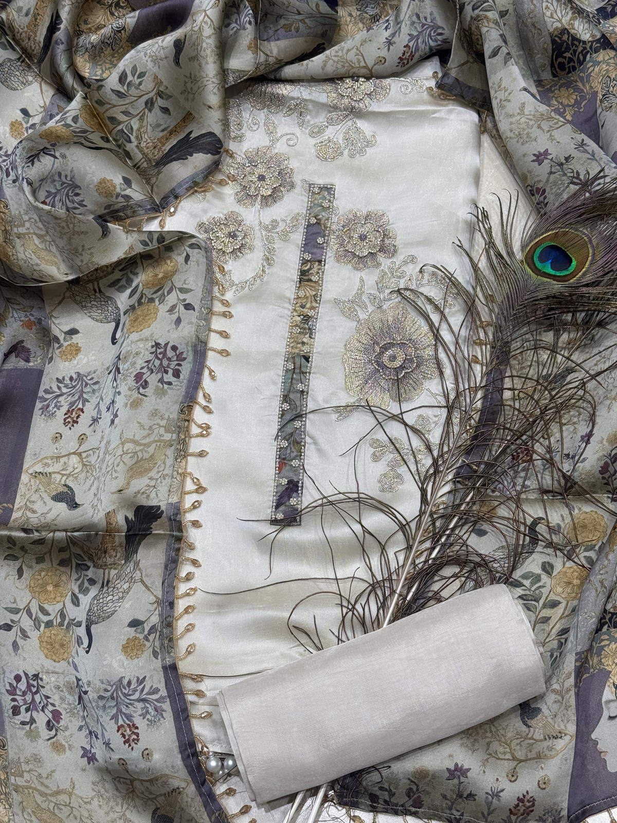 Dreamy Satin Lavender & Ivory