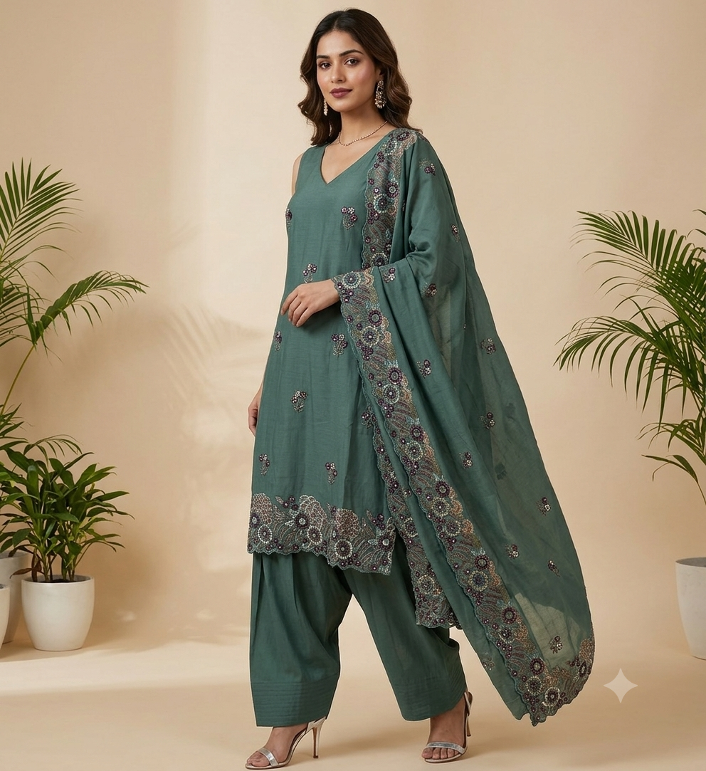 Green Farshi Salwar Suit