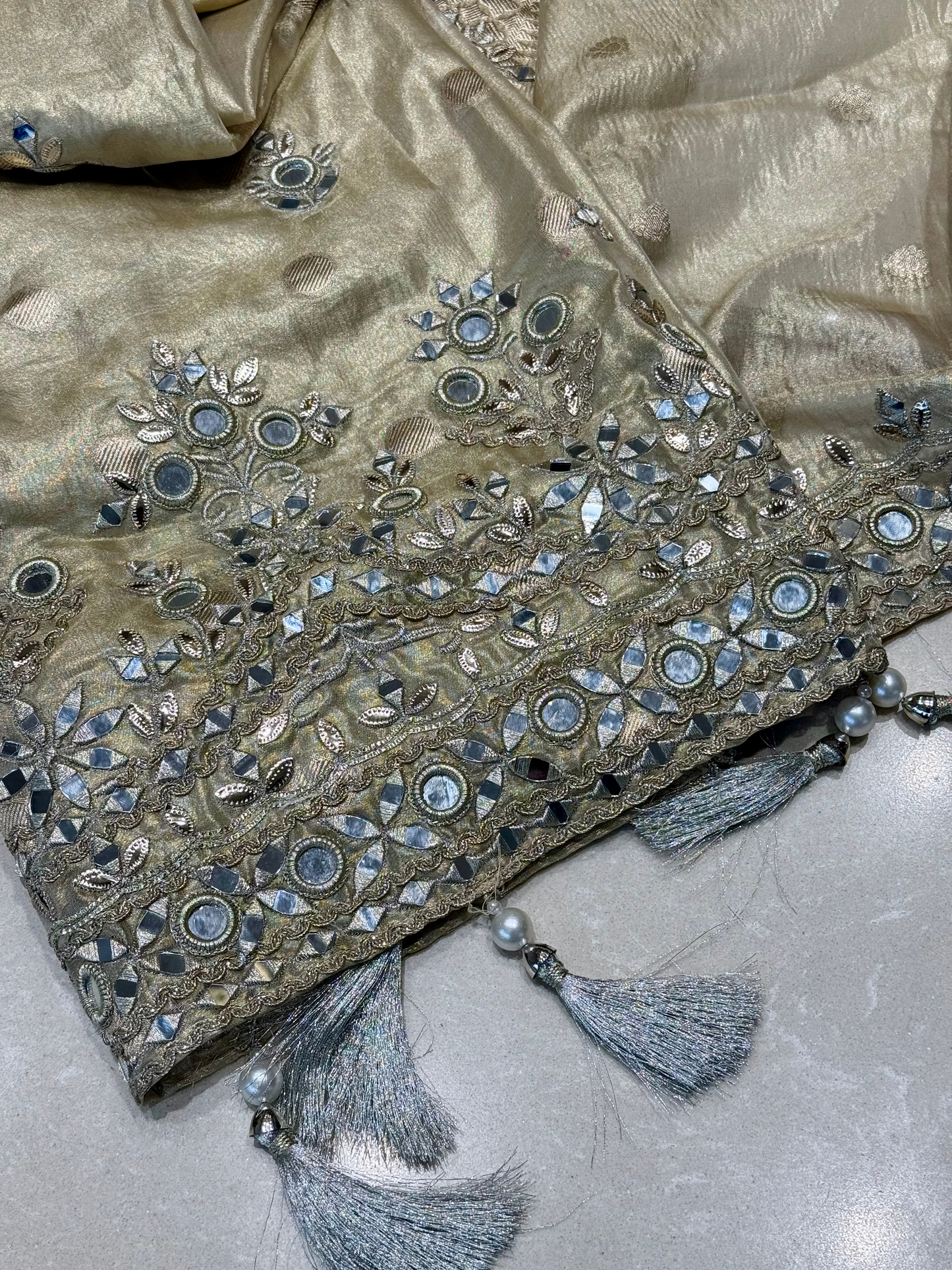 Golden Mirrors Unstitched Fabric