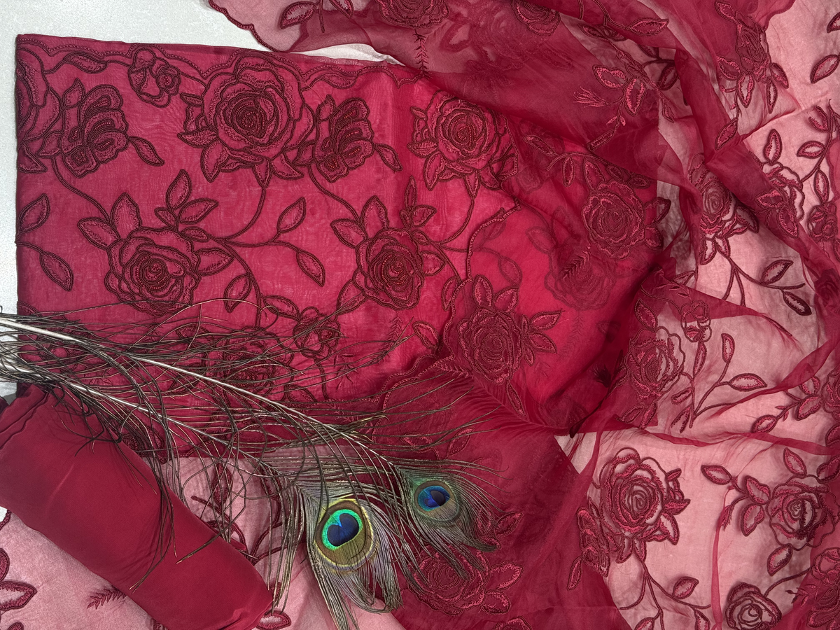 Organza & Lace Hot Pink