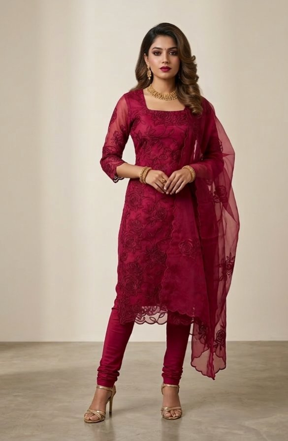 Organza & Lace Hot Pink