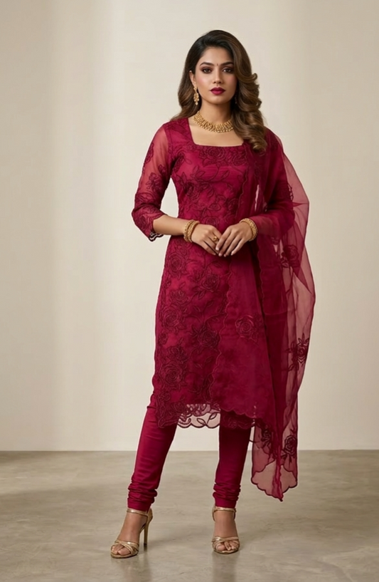 Organza & Lace Hot Pink