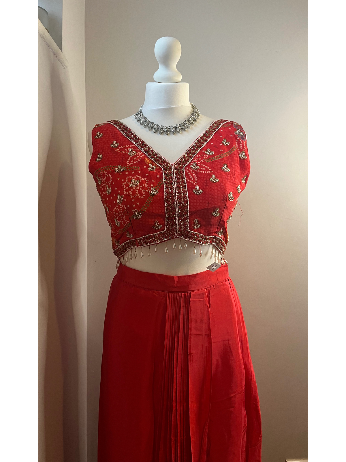 Pleated Skirt with Cape