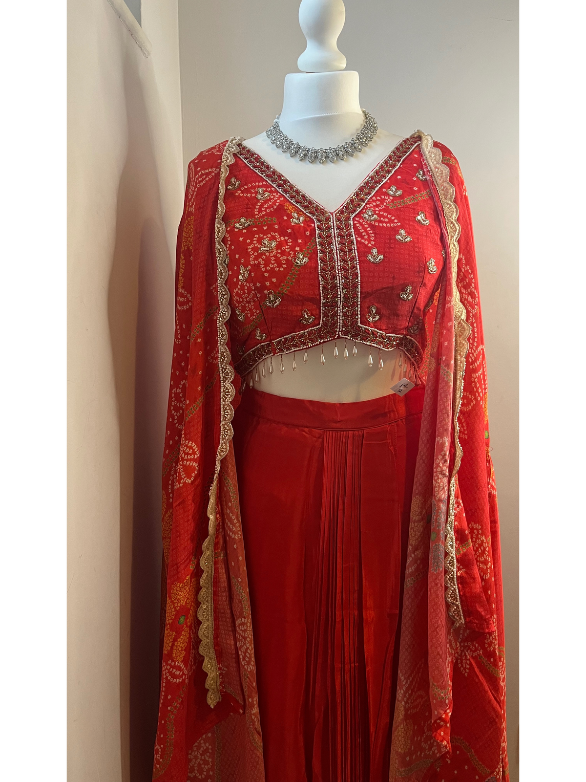 Pleated Skirt with Cape