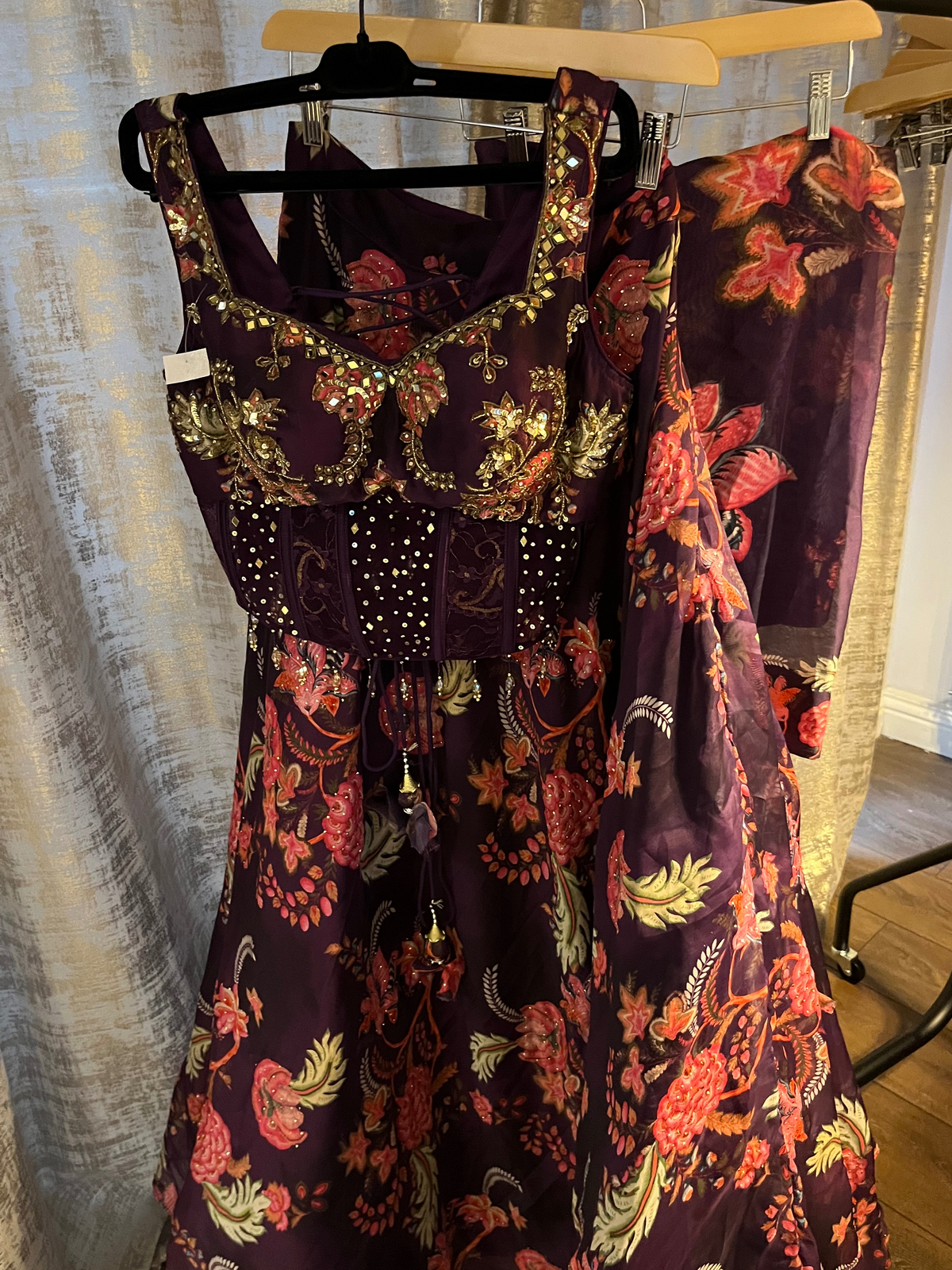 Purple Corset Lengha