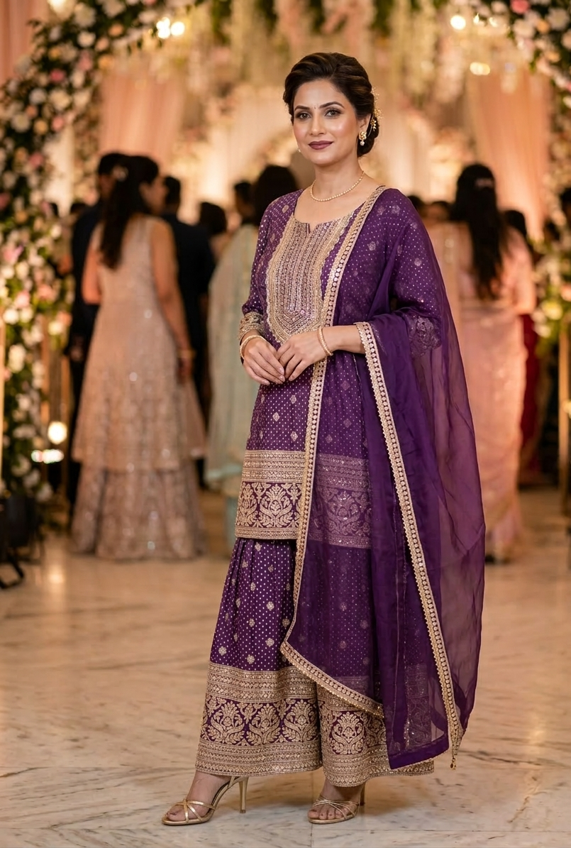 Purple and Gold Sharara