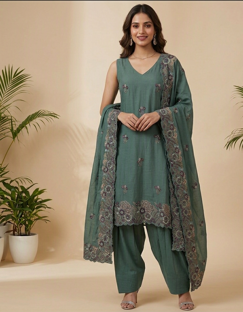 Green Farshi Salwar Suit