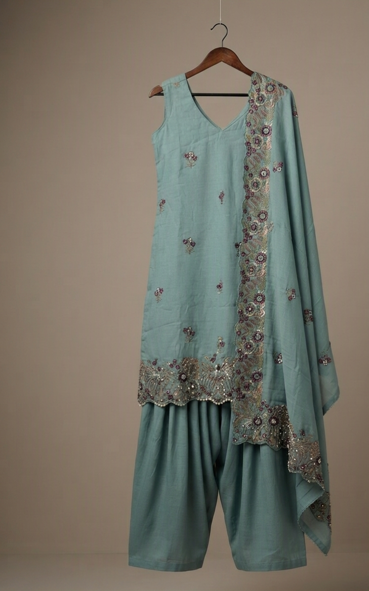 Green Farshi Salwar Suit