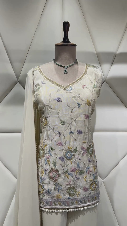 Off White Floral Palazzo