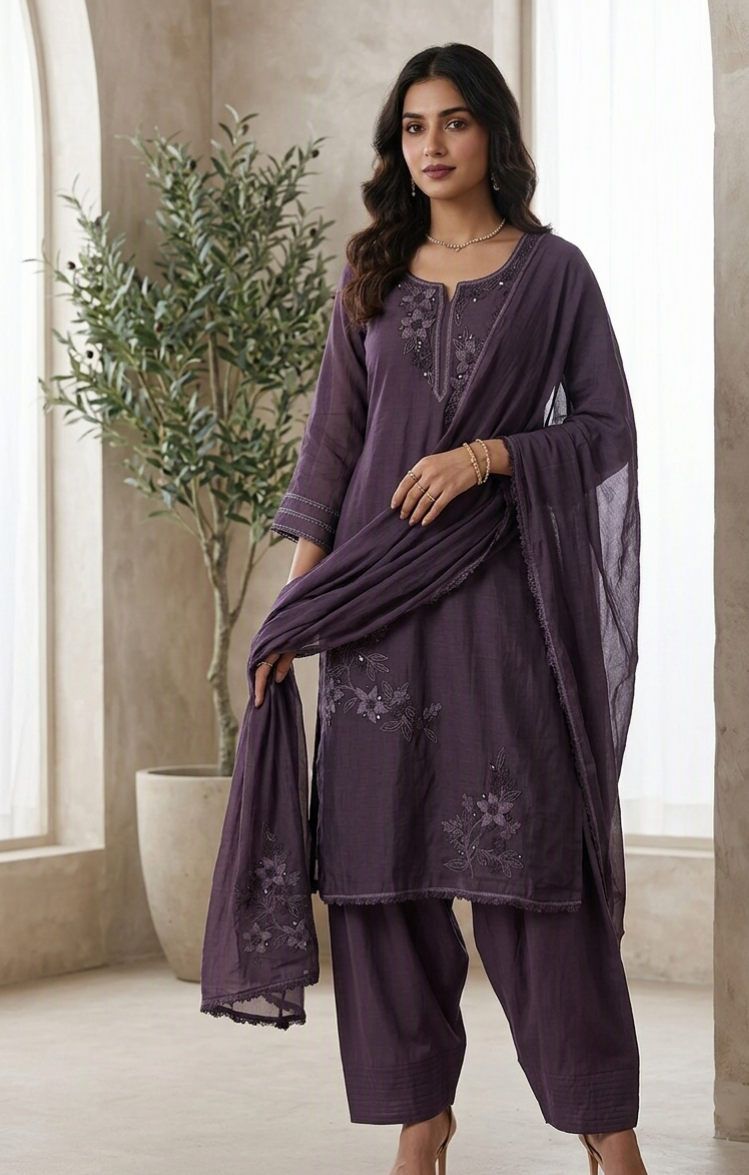 Purple Farshi Salwar Suit